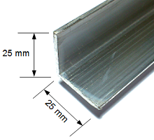 Aluminium Equal Angle Bar 25X25X2mm - Click Image to Close